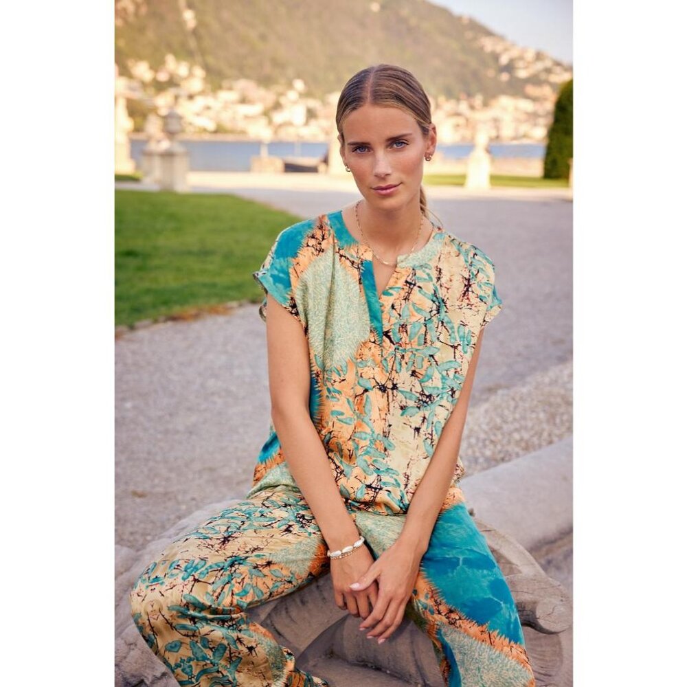 NWT SOYA CONCEPT Emly 2B Satin Boho Print Trousers - Picture 5 of 11
